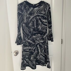 3/4 sleeve MK print dress